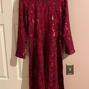 Elegant Red Sequin Dress
